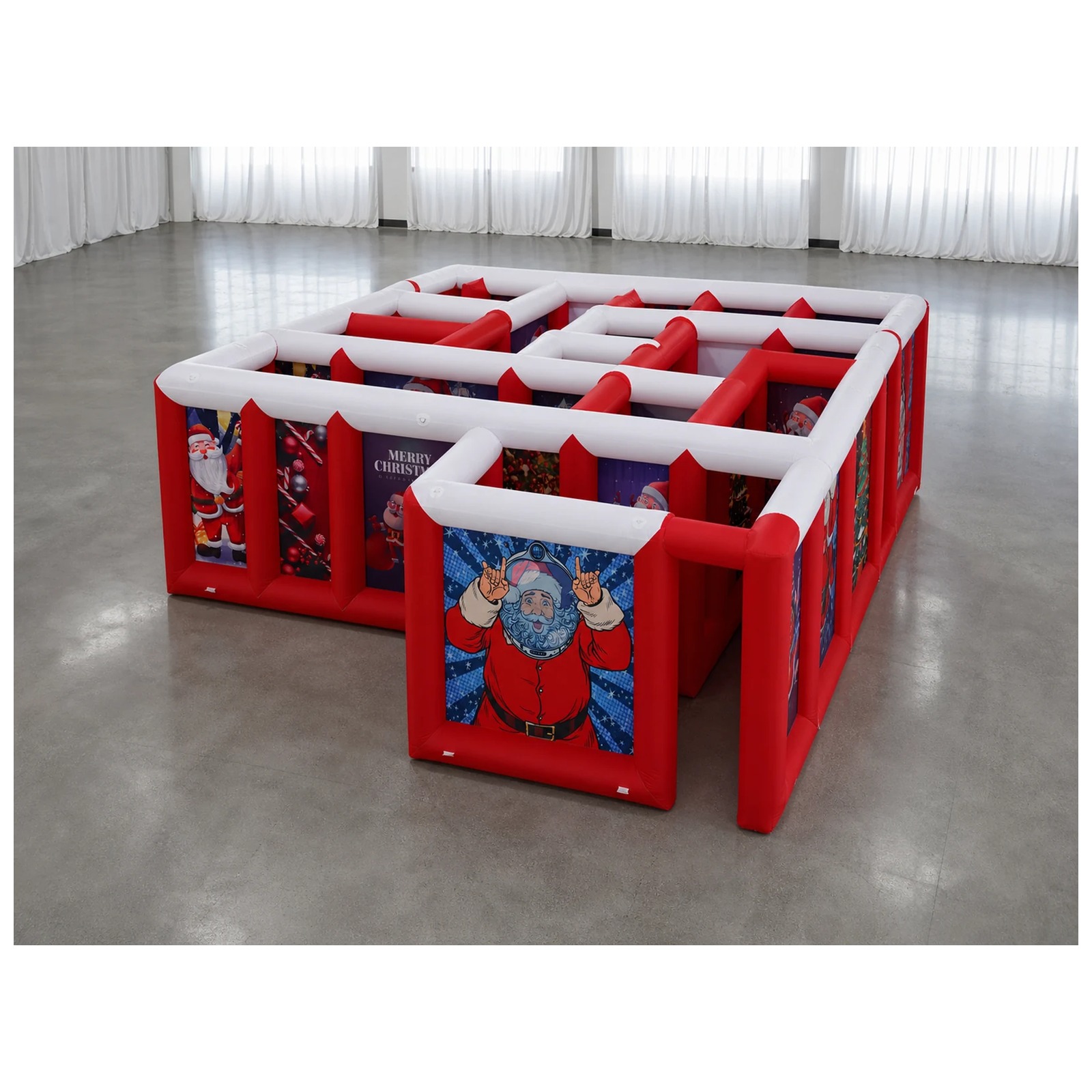 Party Games Kids Outdoor - Grande Labirinto Gonfiabile Rosso e Bianco